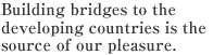 Building bridges to the developing countries is the source of our pleasure.